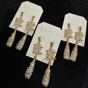 Leith Gold and Silver Drop Champagne Earrings